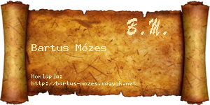 Bartus Mózes névjegykártya