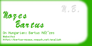 mozes bartus business card